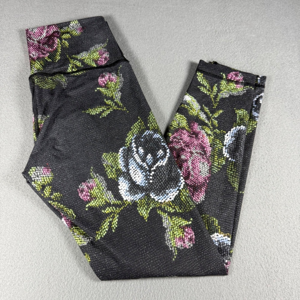 Lululemon Wunder Under Pant Garden Party Floral Black Leggings Size 6 Luon